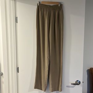 Elastic band silk pants